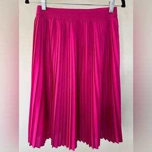 A New Day Hot Pink A-Line Pleated Midi Skirt